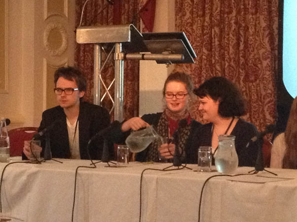 Students on the discussion panel for the Booksellers conference, Brighton 2014